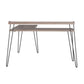 Haven Retro Computer L Desk with Riser and Metal Hairpin Legs - Distressed Gray Oak