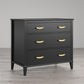 Monarch Hill Hawken 3 Drawer Dresser with Gold Feather Drawer Pull - Black