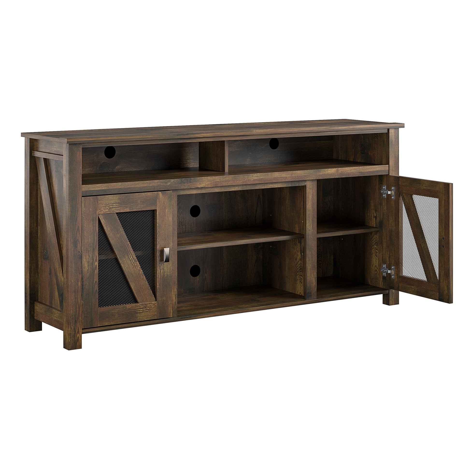 Brocketts Wooden TV Entertainment Stand for TVs up to 60 Inches - Rustic