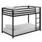 Miles Twin Over Twin Metal Bunk Bed with Secured Metal Slats and Integrated Ladder - Black - Twin-Over-Twin