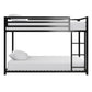 Miles Twin Over Twin Metal Bunk Bed with Secured Metal Slats and Integrated Ladder - Black - Twin-Over-Twin