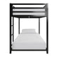 Miles Twin Over Twin Metal Bunk Bed with Secured Metal Slats and Integrated Ladder - Black - Twin-Over-Twin