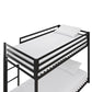 Miles Twin Over Twin Metal Bunk Bed with Secured Metal Slats and Integrated Ladder - Black - Twin-Over-Twin