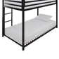 Miles Twin Over Twin Metal Bunk Bed with Secured Metal Slats and Integrated Ladder - Black - Twin-Over-Twin