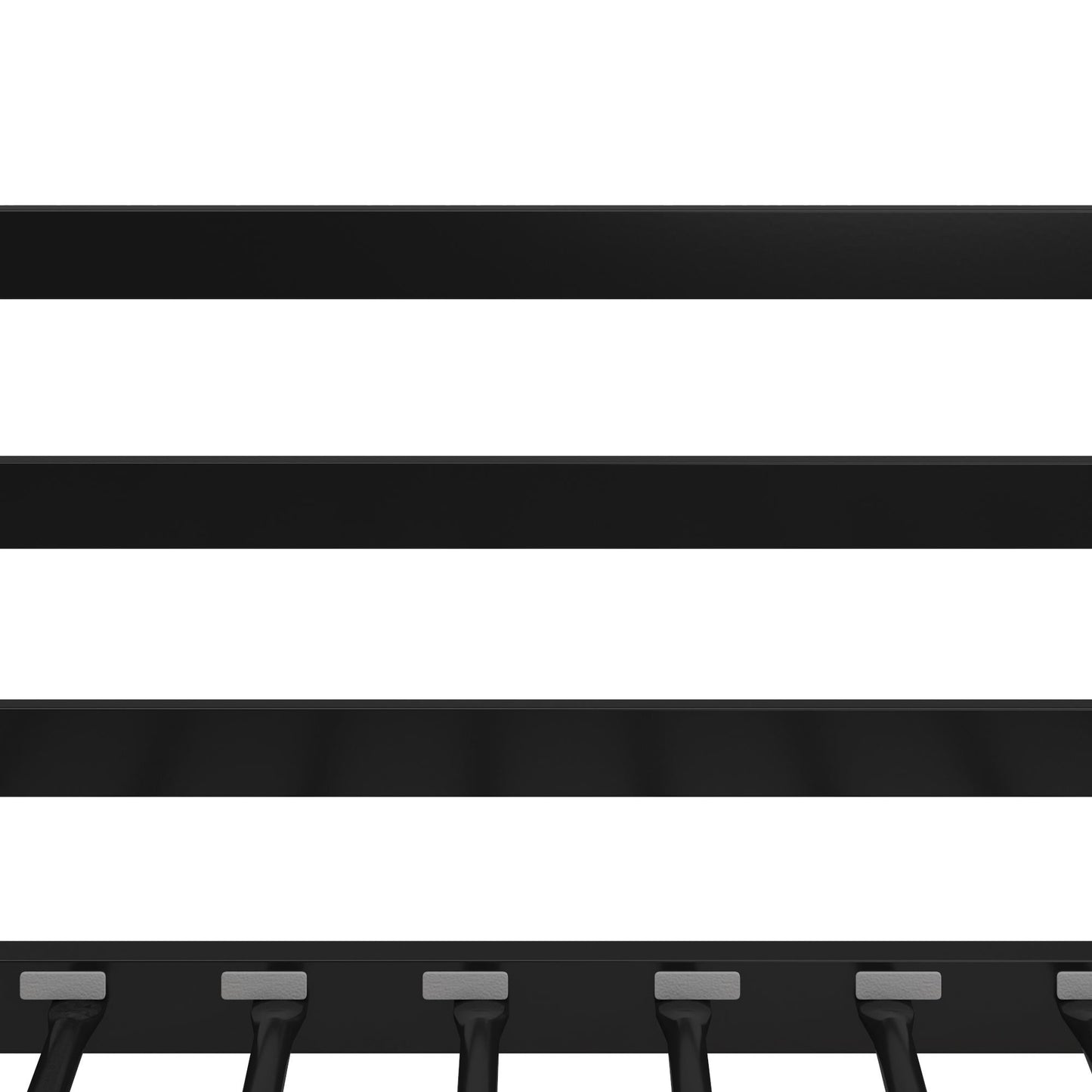 Miles Twin Over Twin Metal Bunk Bed with Secured Metal Slats and Integrated Ladder - Black - Twin-Over-Twin