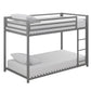 Miles Twin Over Twin Metal Bunk Bed with Secured Metal Slats and Integrated Ladder - Silver - Twin-Over-Twin