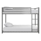 Miles Twin Over Twin Metal Bunk Bed with Secured Metal Slats and Integrated Ladder - Silver - Twin-Over-Twin