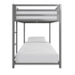 Miles Twin Over Twin Metal Bunk Bed with Secured Metal Slats and Integrated Ladder - Silver - Twin-Over-Twin