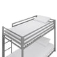 Miles Twin Over Twin Metal Bunk Bed with Secured Metal Slats and Integrated Ladder - Silver - Twin-Over-Twin