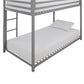 Miles Twin Over Twin Metal Bunk Bed with Secured Metal Slats and Integrated Ladder - Silver - Twin-Over-Twin