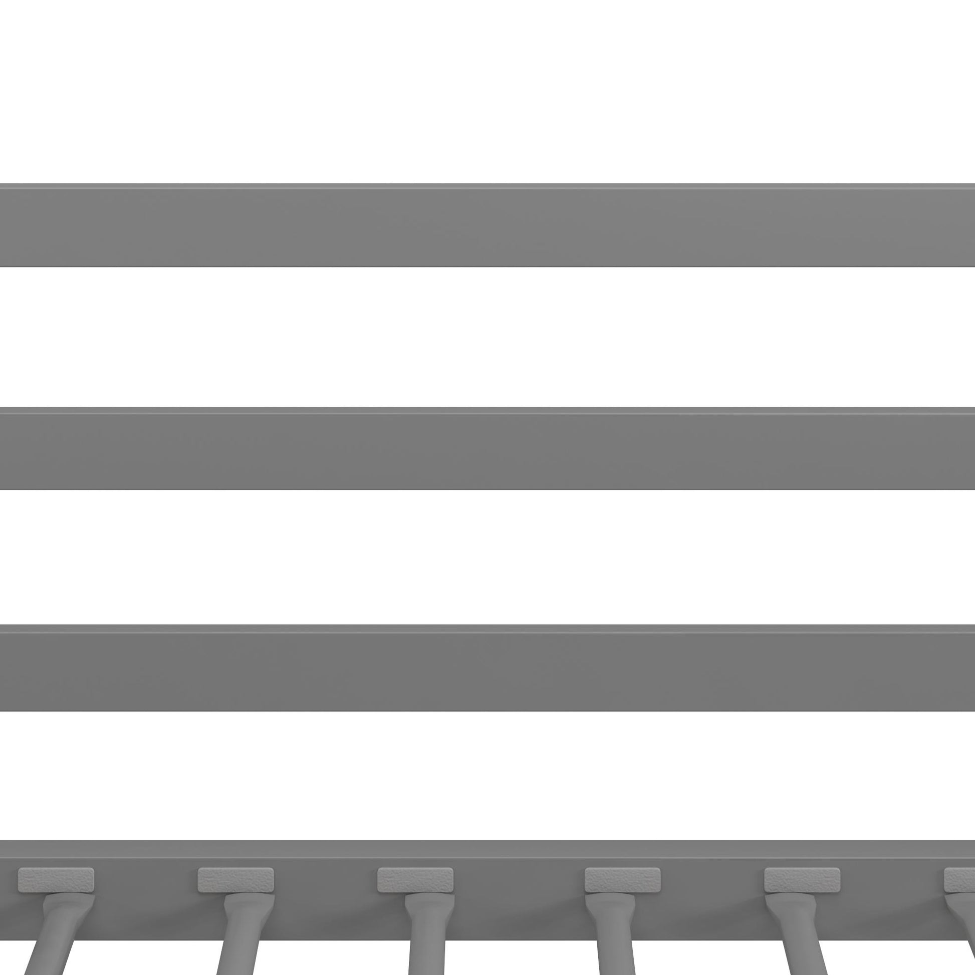 Miles Twin Over Twin Metal Bunk Bed with Secured Metal Slats and Integrated Ladder - Silver - Twin-Over-Twin