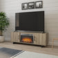 Southlander TV Stand with Fireplace for TVs up to 60 Inches - Golden Oak