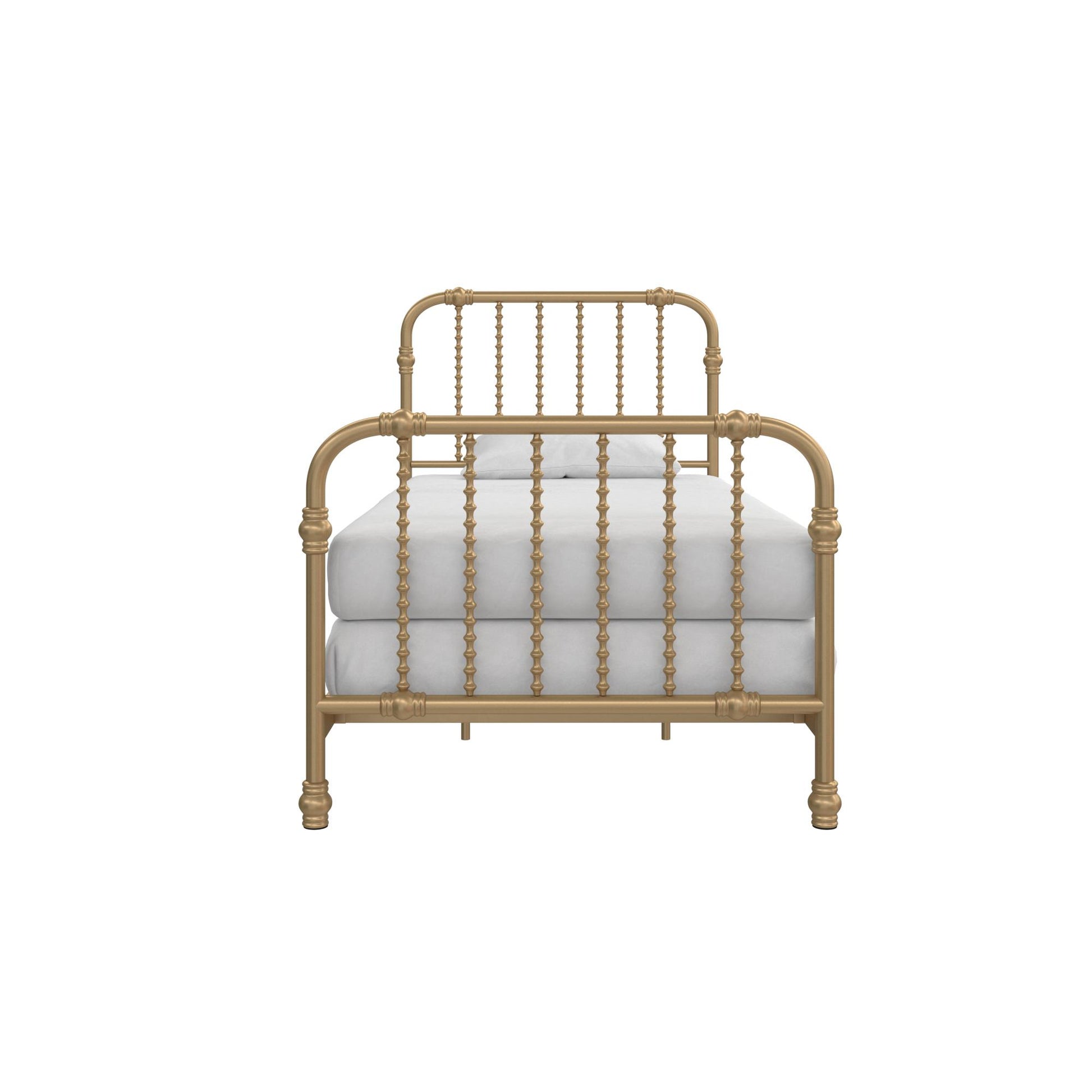 Monarch Hill Wren Metal Bed with Curved Scrollwork Design - Gold - Twin