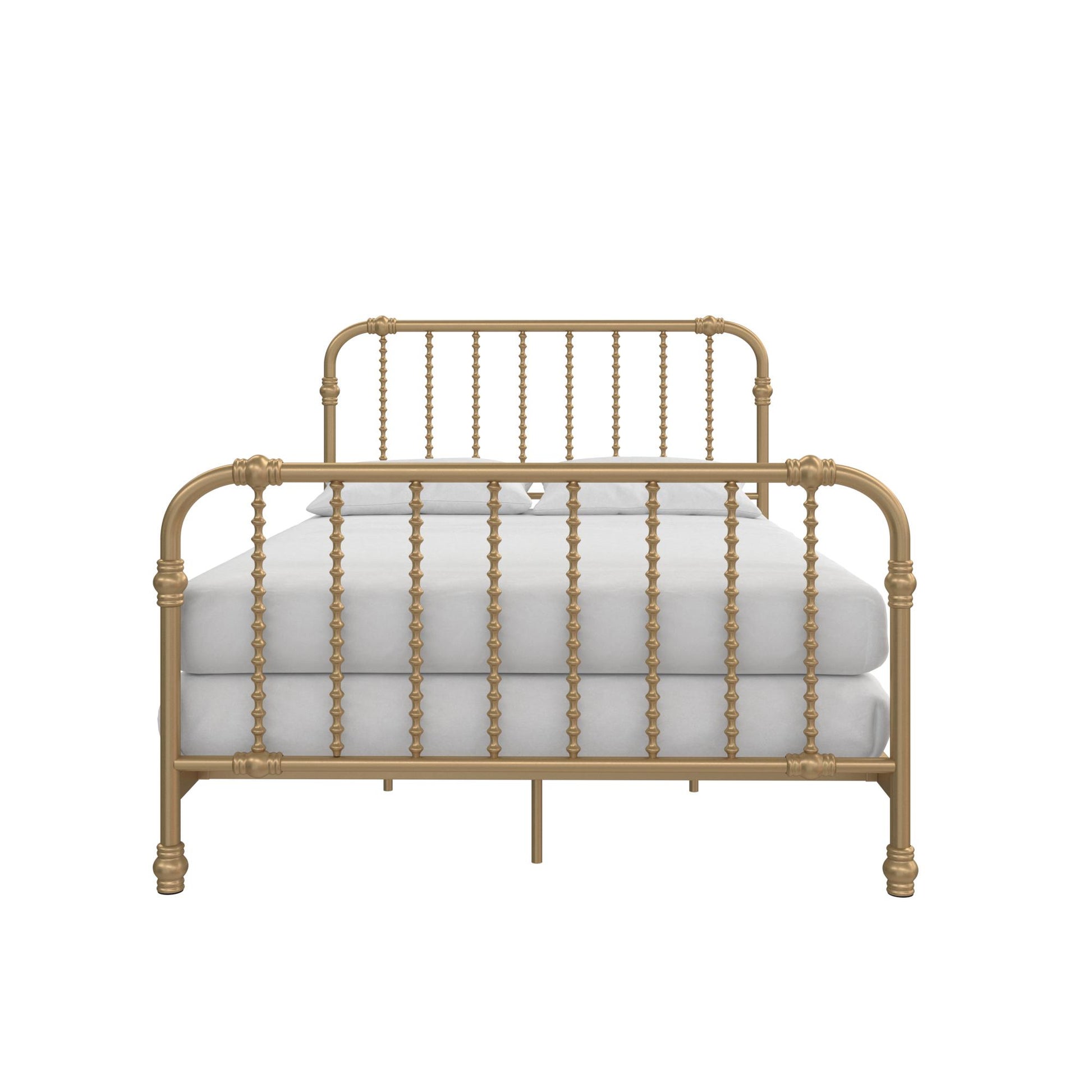 Monarch Hill Wren Metal Bed with Curved Scrollwork Design - Gold - Full
