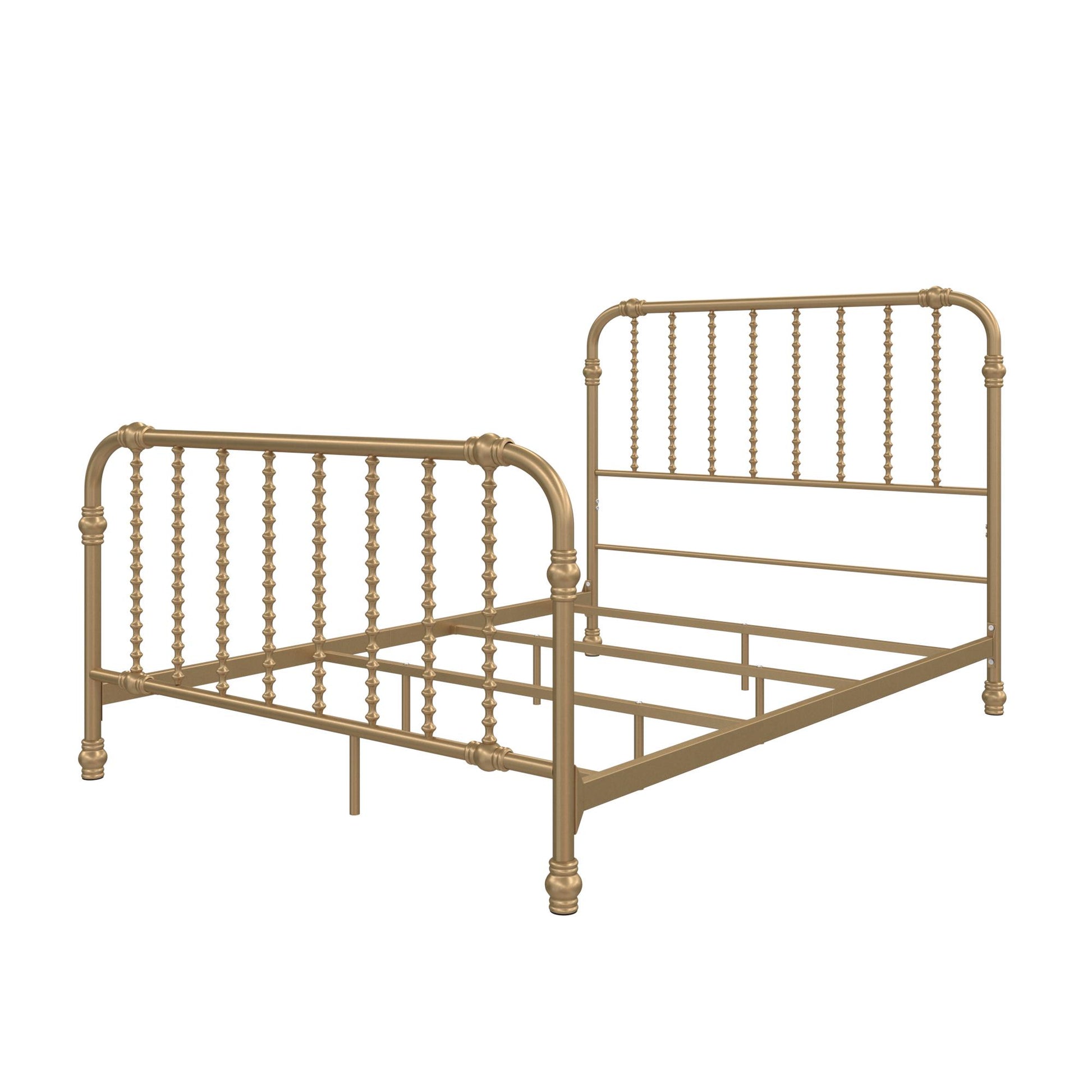 Monarch Hill Wren Metal Bed with Curved Scrollwork Design - Gold - Full
