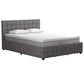 Elizabeth Upholstered Bed with Storage - Grey Linen - Full