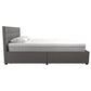 Elizabeth Upholstered Bed with Storage - Grey Linen - Queen