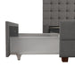 Elizabeth Upholstered Bed with Storage - Grey Linen - Queen
