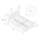 Elizabeth Upholstered Bed with Storage - Grey Linen - Full