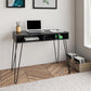 Athena Computer Desk with Storage - Black Marble