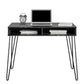 Athena Computer Desk with Storage - Black Marble