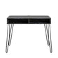 Athena Computer Desk with Storage - Black Marble