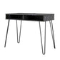 Athena Computer Desk with Storage - Black Marble
