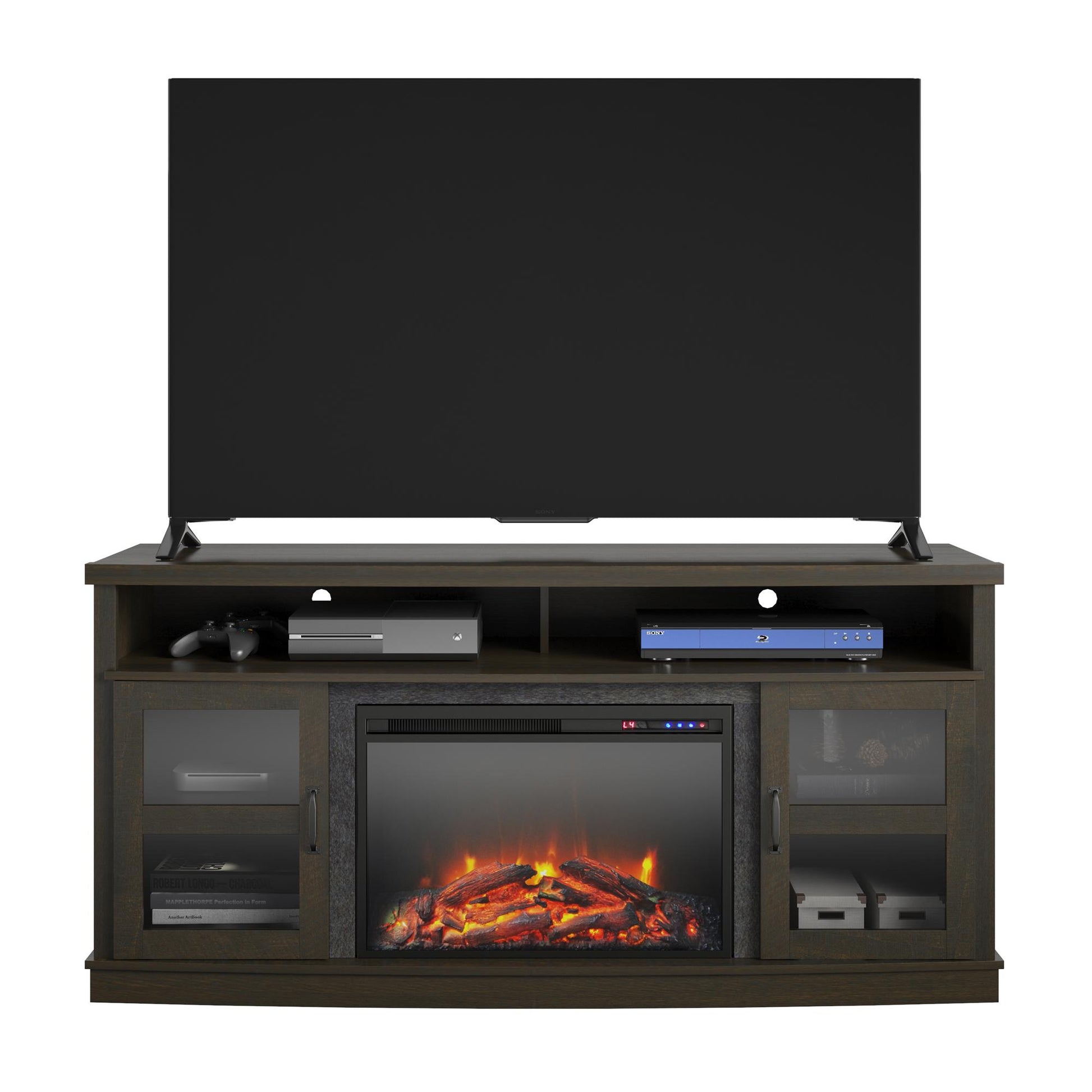Ayden Park Electric Fireplace TV Stand for TVs up to 65 Inch - Espresso