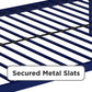 Miles Twin Over Twin Metal Bunk Bed with Secured Metal Slats and Integrated Ladder - Blue - Twin-Over-Twin