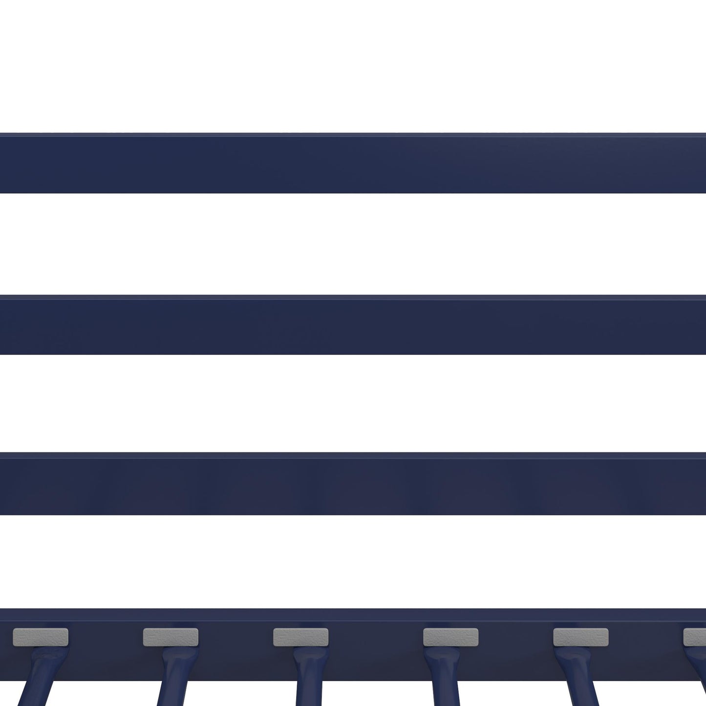 Miles Twin Over Twin Metal Bunk Bed with Secured Metal Slats and Integrated Ladder - Blue - Twin-Over-Twin