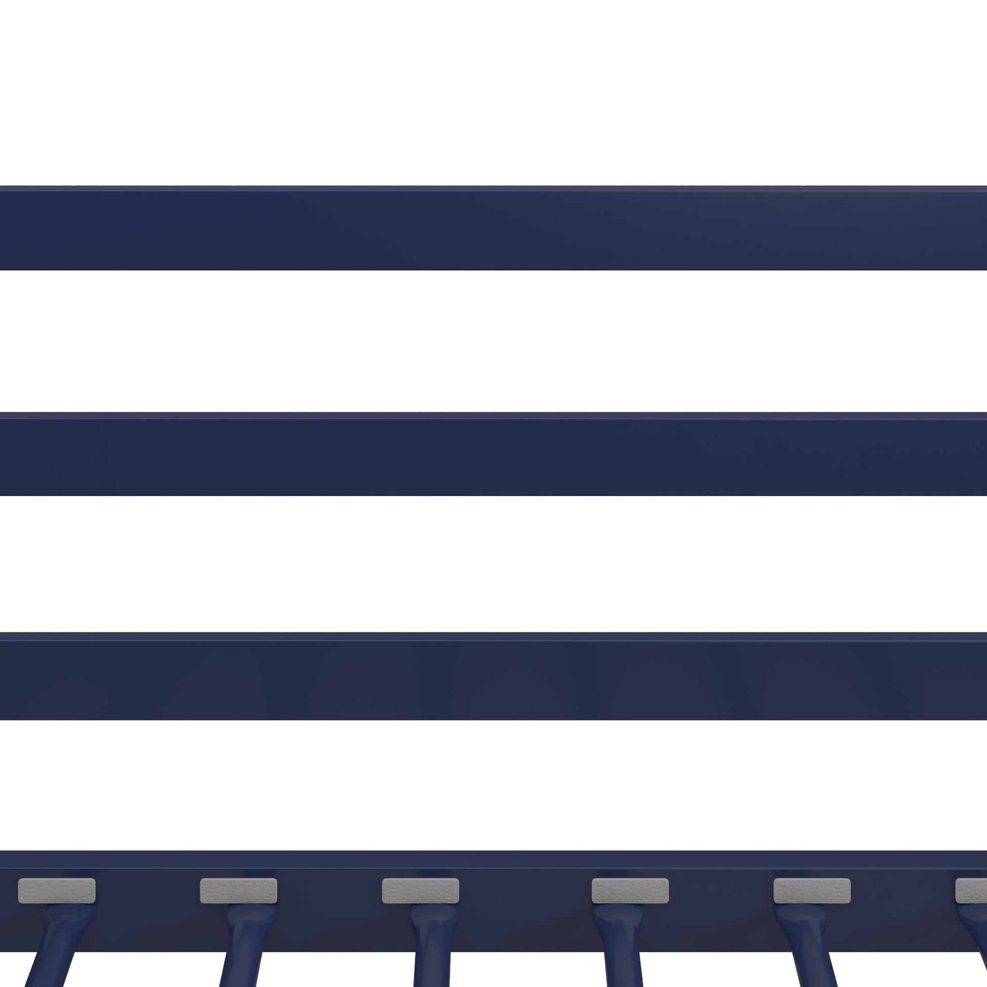 Miles Twin Over Twin Metal Bunk Bed with Secured Metal Slats and Integrated Ladder - Blue - Twin-Over-Twin