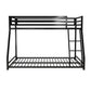 Miles Twin Over Twin Metal Bunk Bed with Secured Metal Slats and Integrated Ladder - Black - Twin-Over-Full