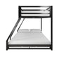 Miles Twin Over Twin Metal Bunk Bed with Secured Metal Slats and Integrated Ladder - Black - Twin-Over-Full