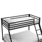 Miles Twin Over Twin Metal Bunk Bed with Secured Metal Slats and Integrated Ladder - Black - Twin-Over-Full