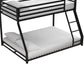 Miles Twin Over Twin Metal Bunk Bed with Secured Metal Slats and Integrated Ladder - Black - Twin-Over-Full