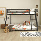 Miles Twin Over Twin Metal Bunk Bed with Secured Metal Slats and Integrated Ladder - Black - Twin-Over-Full