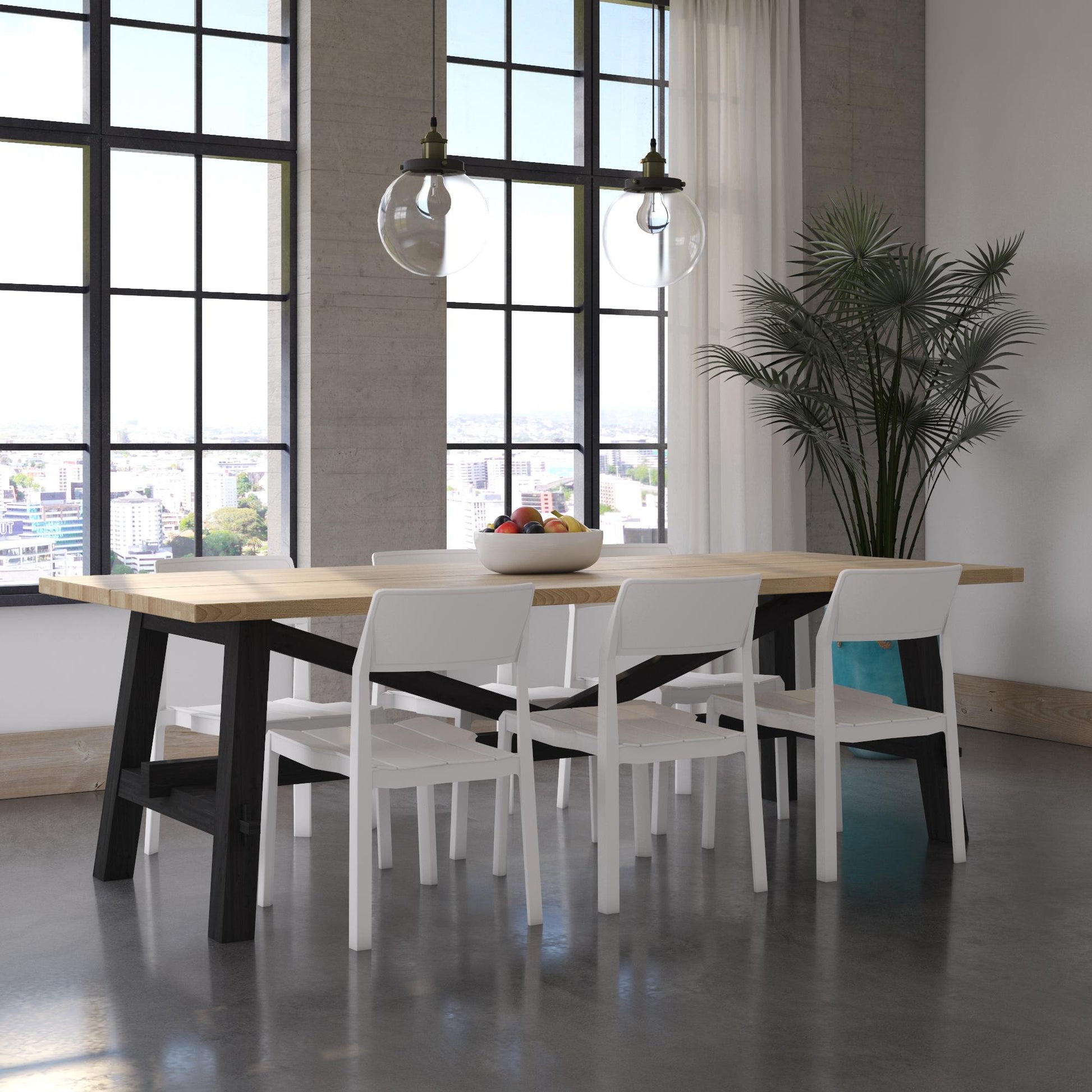 Poolside Collection Chandler Stacking Dining Chairs Indoor/Outdoor, Set of 2 - White - 2-Pack