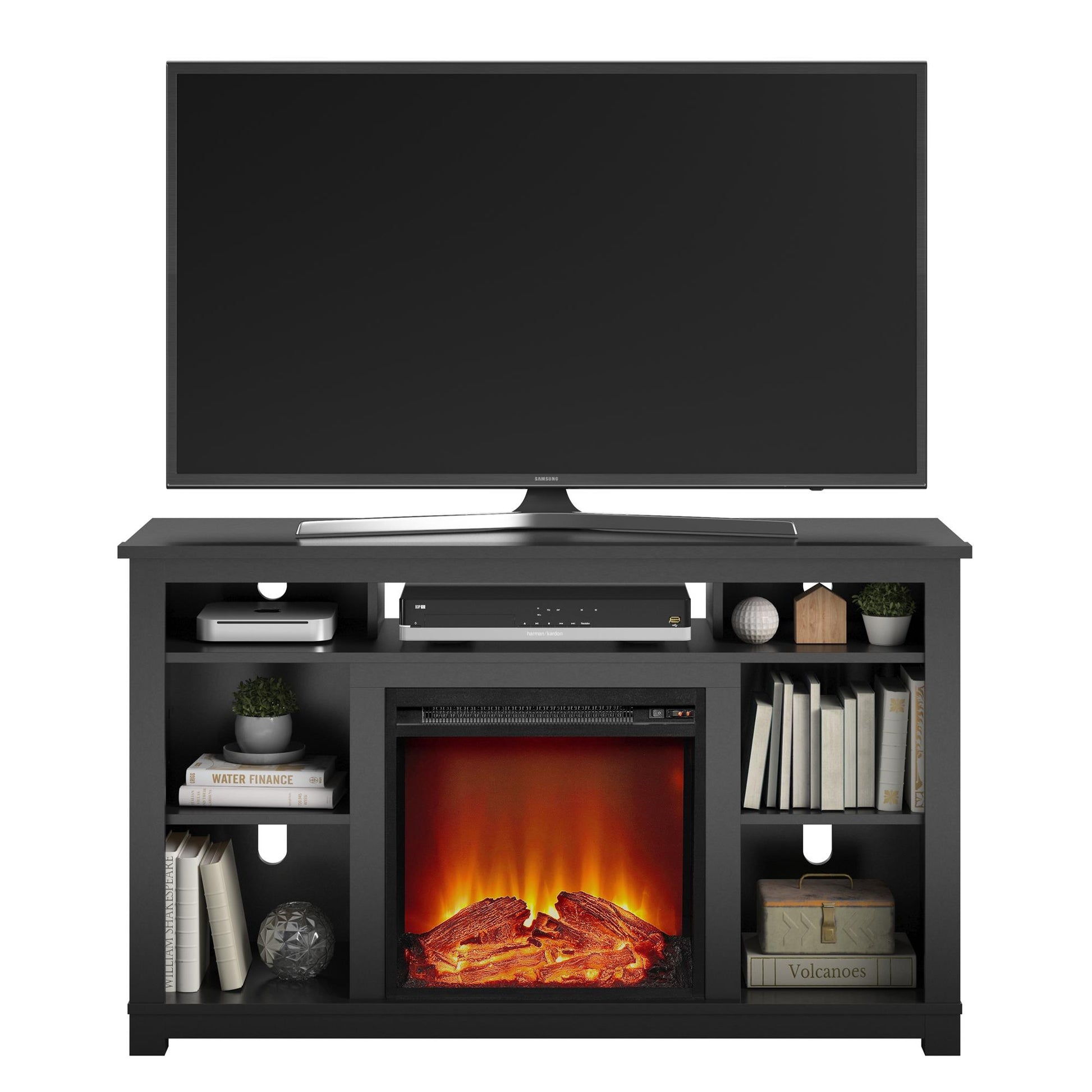 Edgewood Fireplace TV Stand for TVs up to 55 Inch - Black