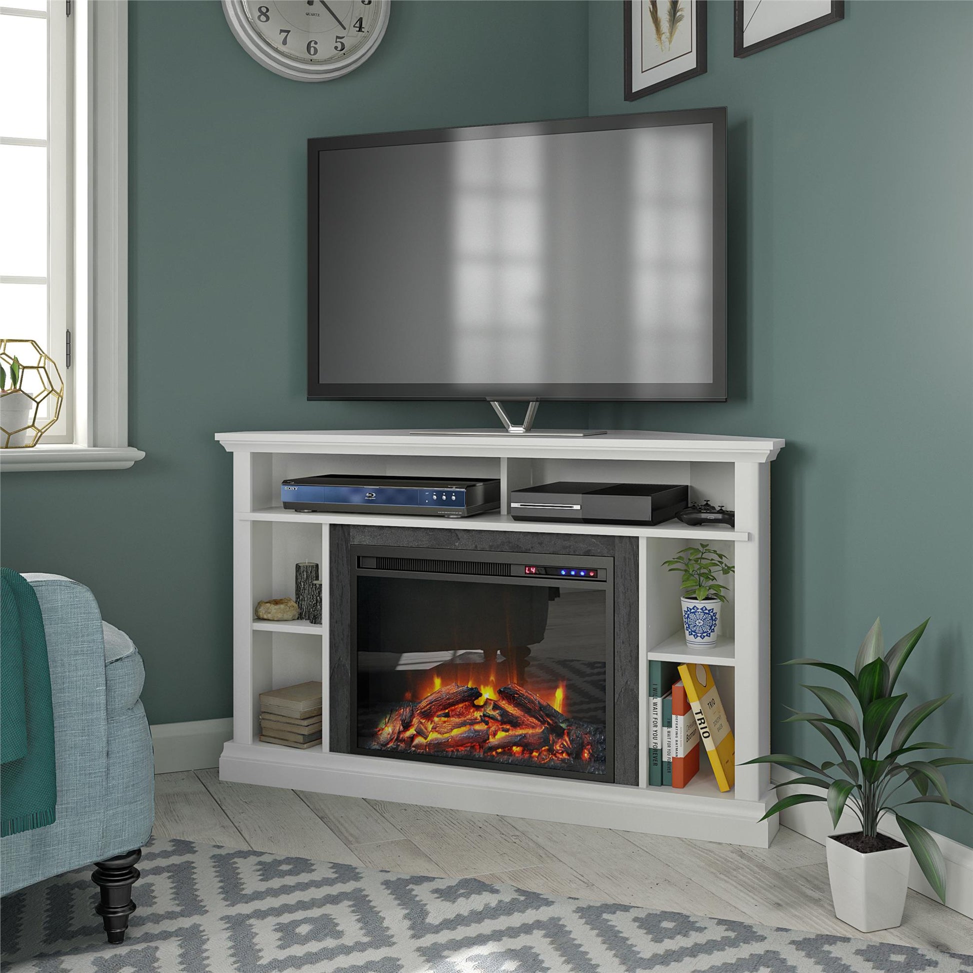 Overland Electric Corner Fireplace for TVs up to 50 Inches - Espresso