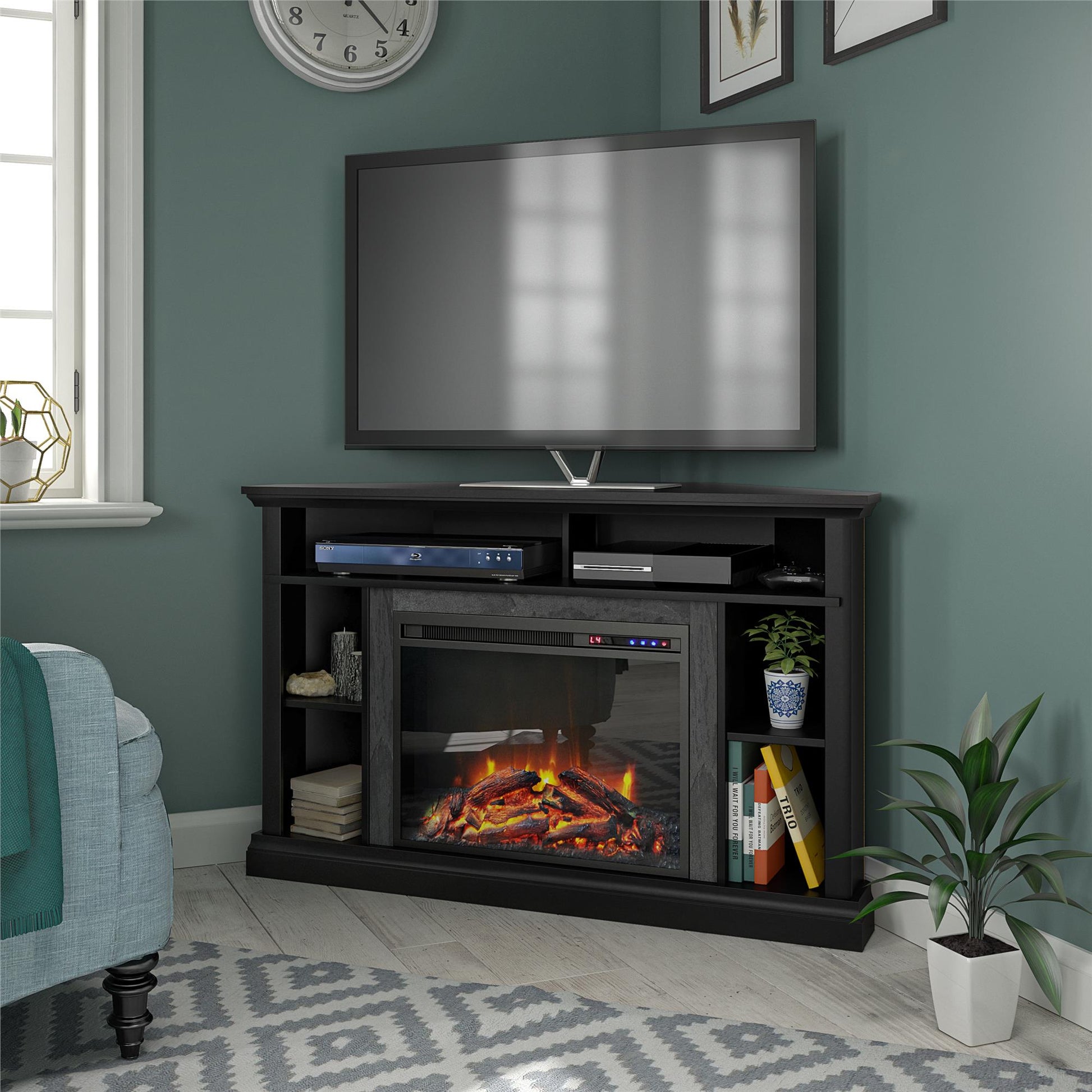 Overland Electric Corner Fireplace for TVs up to 50 Inches - Espresso