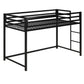 Miles Metal Junior Twin Loft Bed with Integrated Ladder - Black - Twin