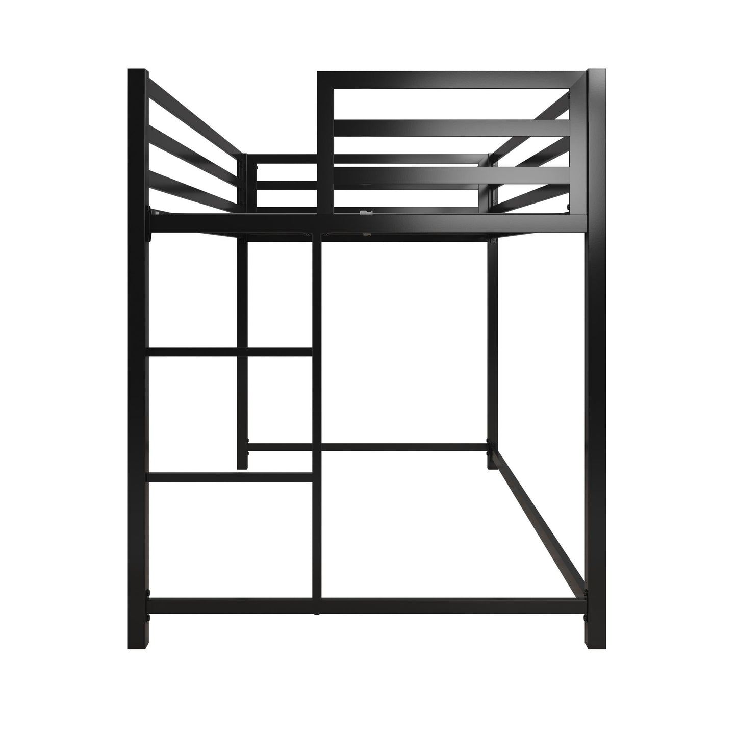 Miles Metal Junior Twin Loft Bed with Integrated Ladder - Black - Twin