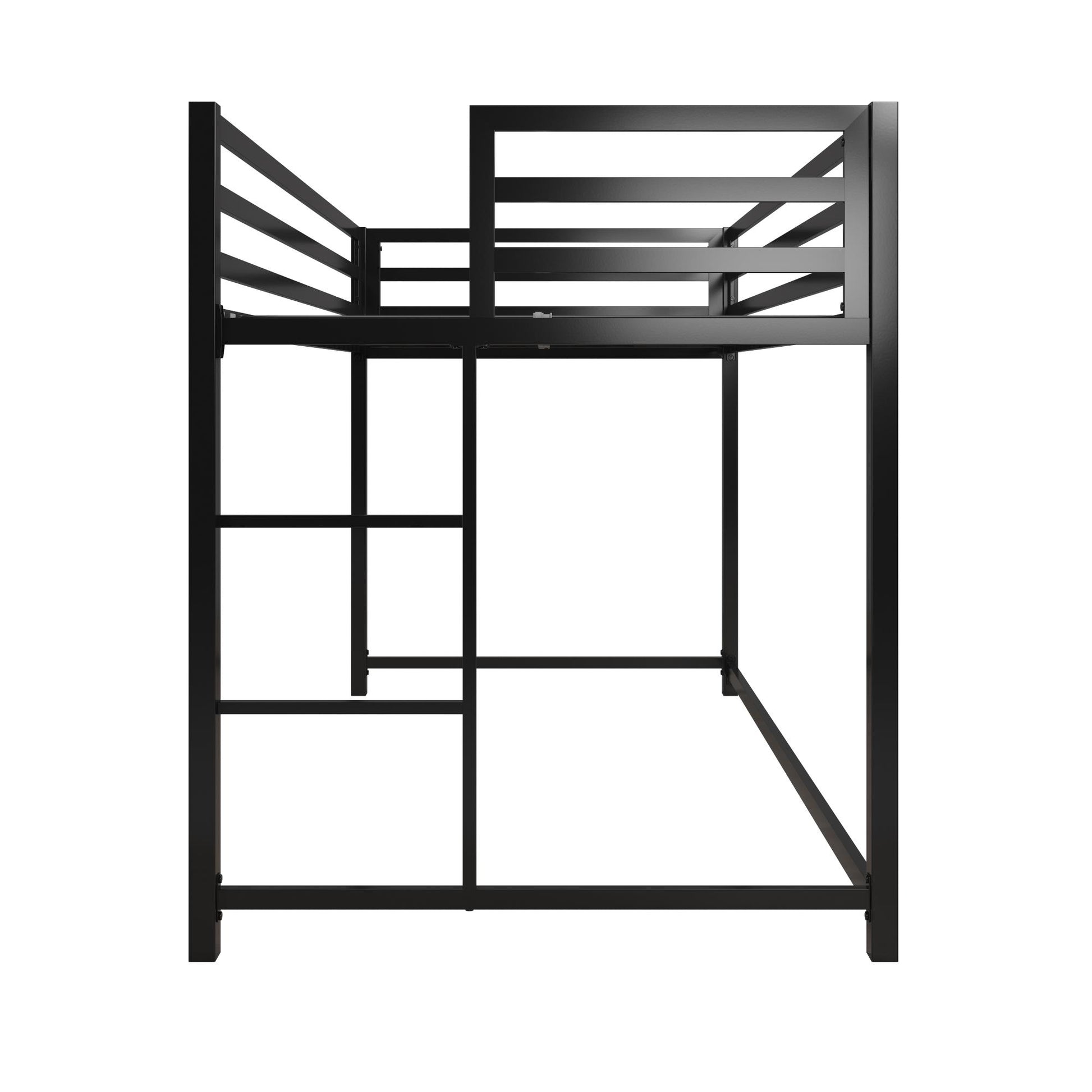 Miles Metal Junior Twin Loft Bed with Integrated Ladder - Black - Twin