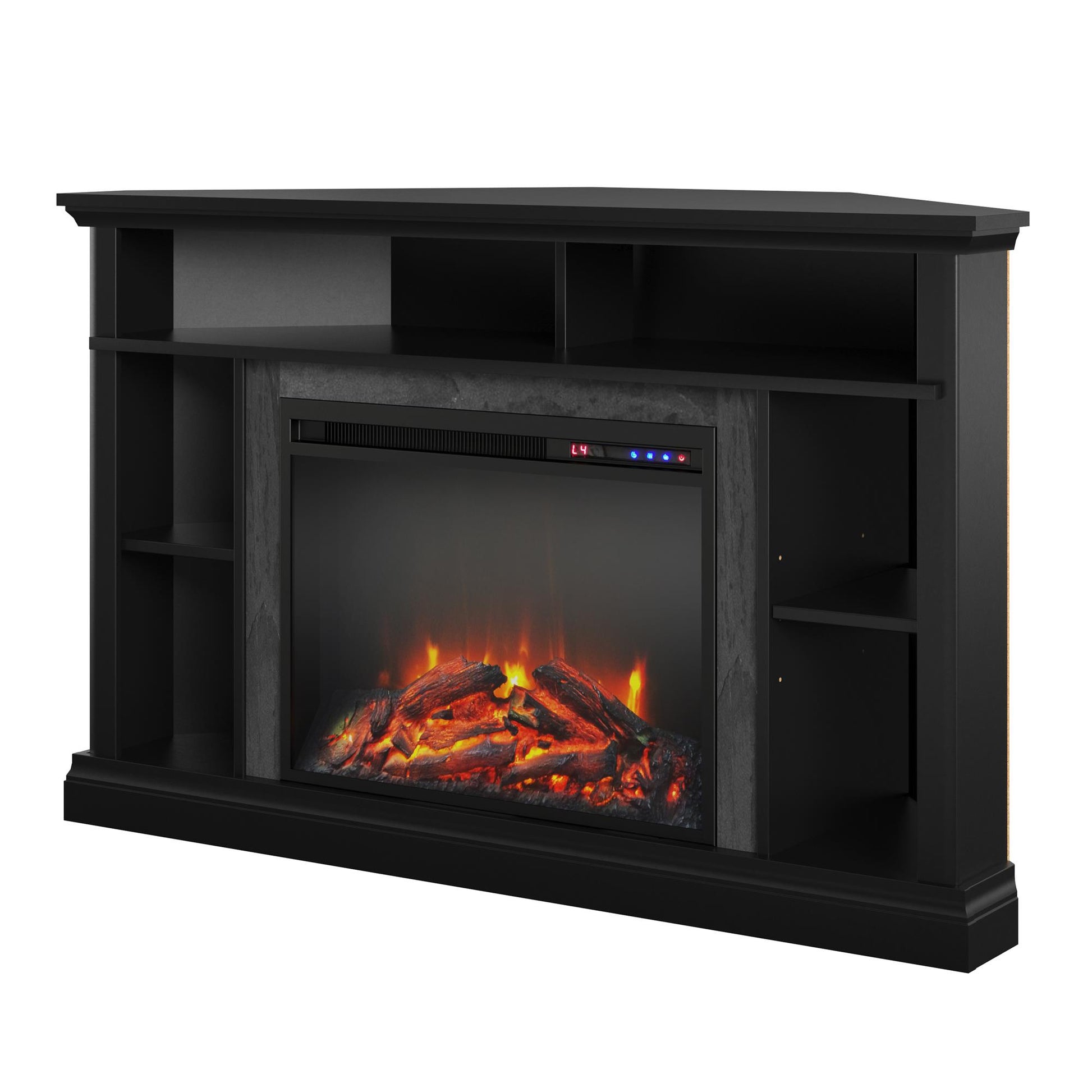 Overland Electric Corner Fireplace for TVs up to 50 Inches - Black