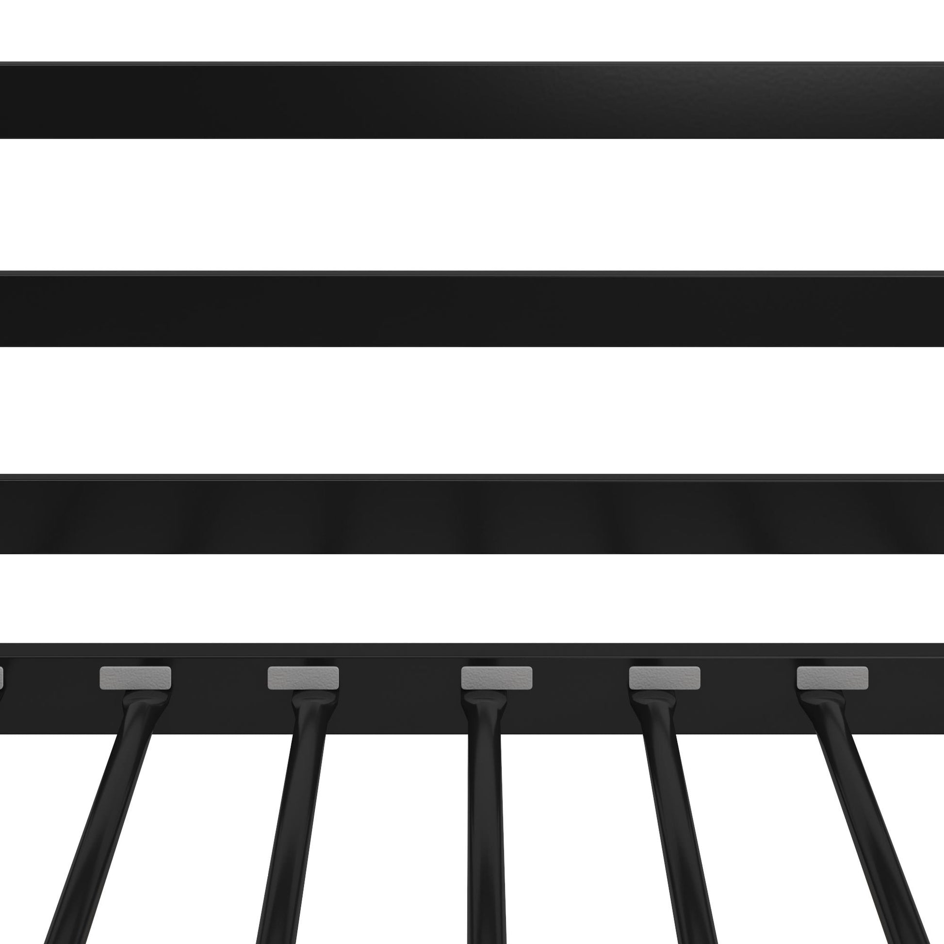 Miles Metal Junior Twin Loft Bed with Integrated Ladder - Black - Twin