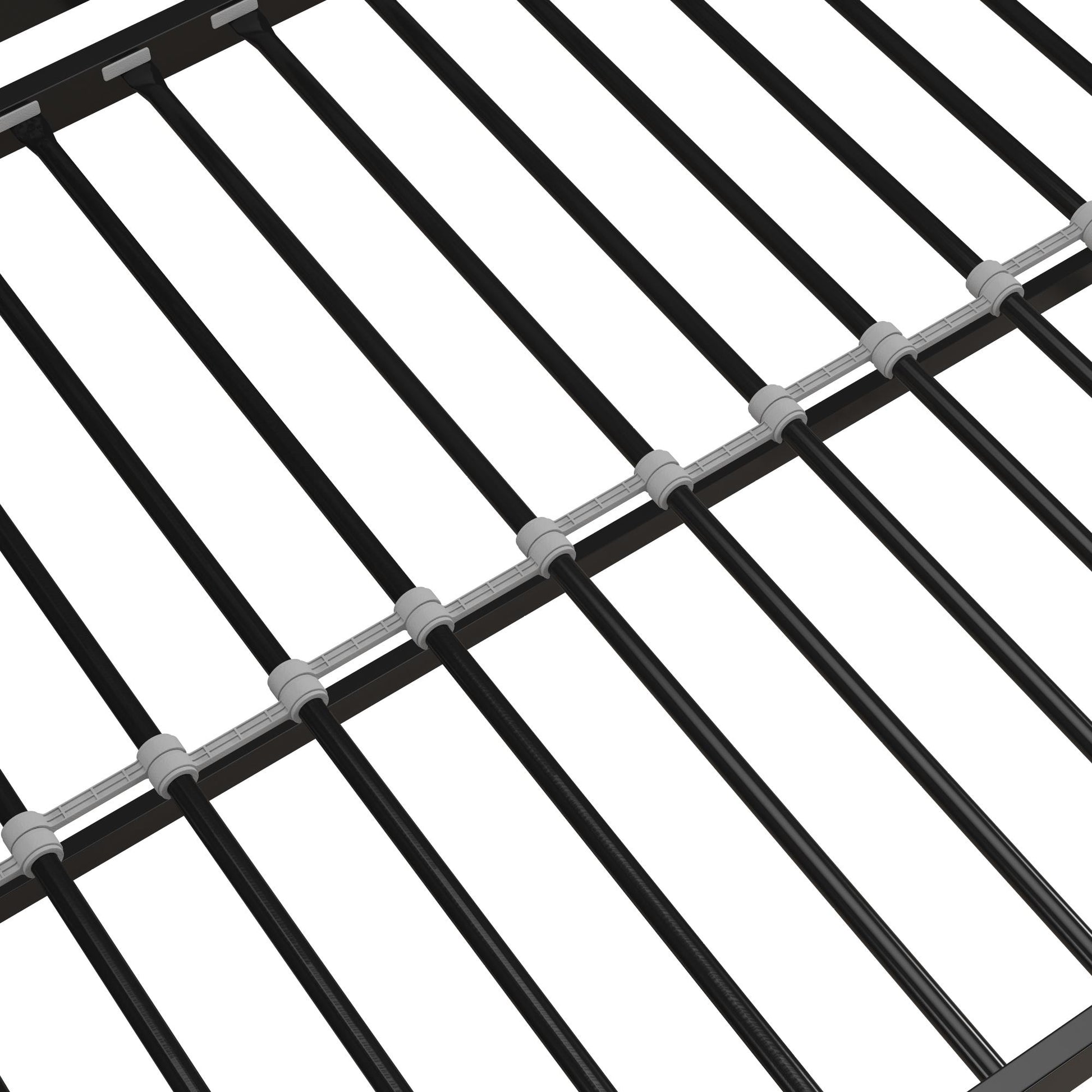 Miles Metal Junior Twin Loft Bed with Integrated Ladder - Black - Twin