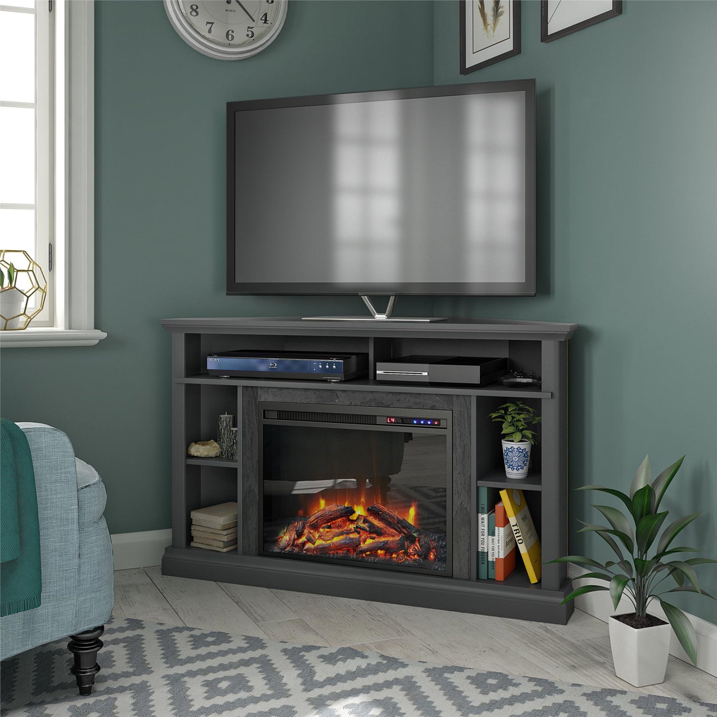 Overland Electric Corner Fireplace for TVs up to 50 Inches - Espresso