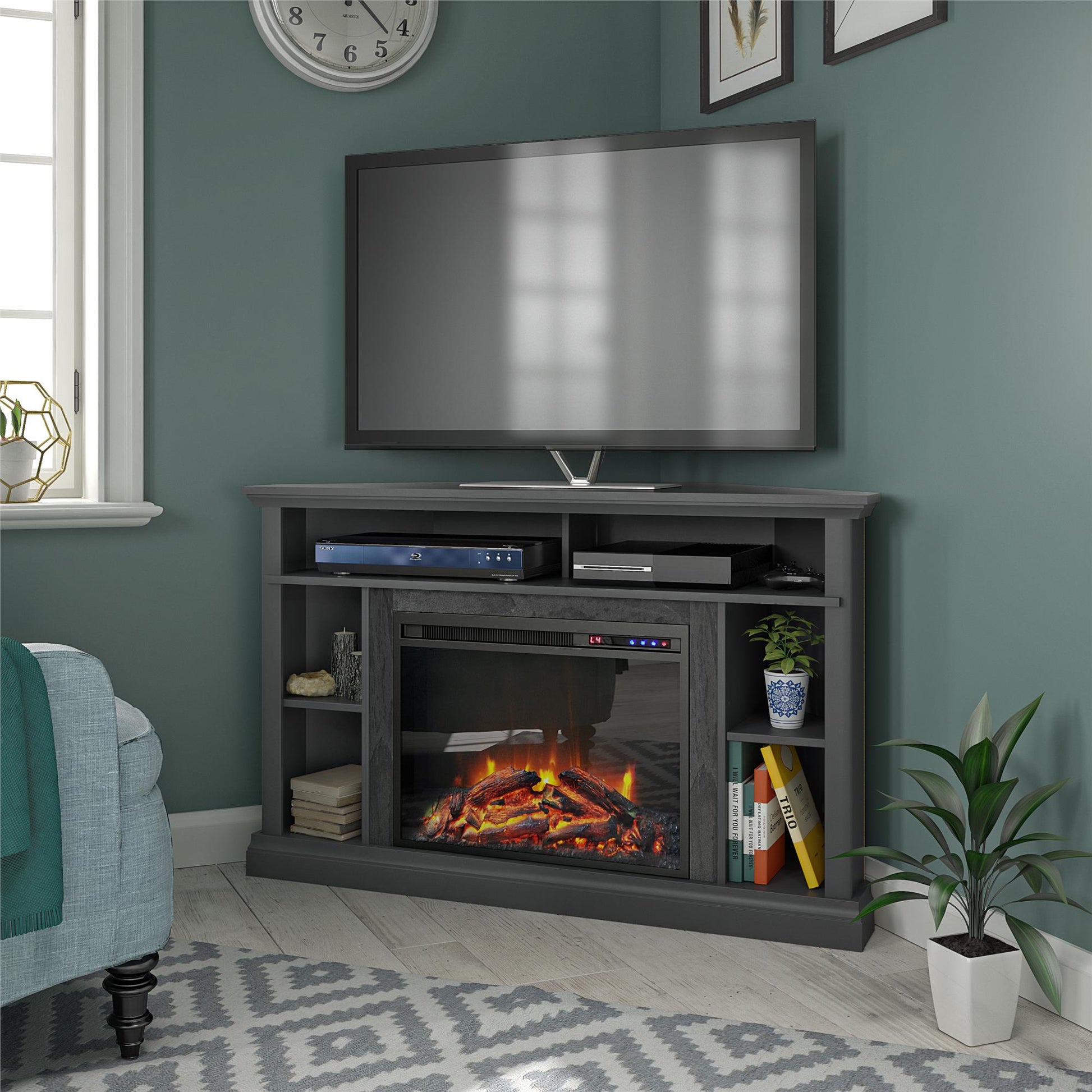 Overland Electric Corner Fireplace for TVs up to 50 Inches - Espresso