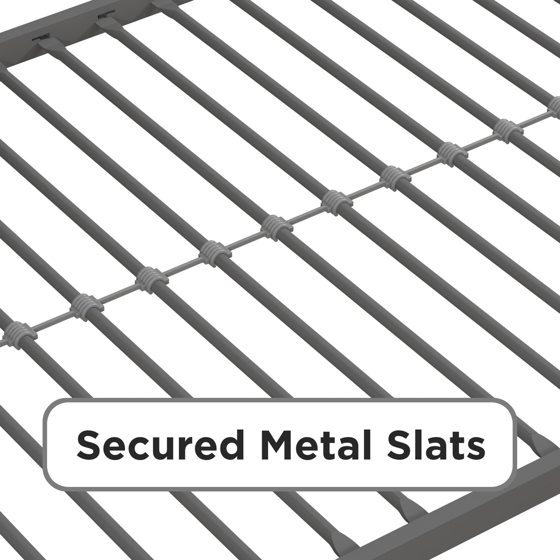 Miles Metal Junior Twin Loft Bed with Integrated Ladder - Silver - Twin