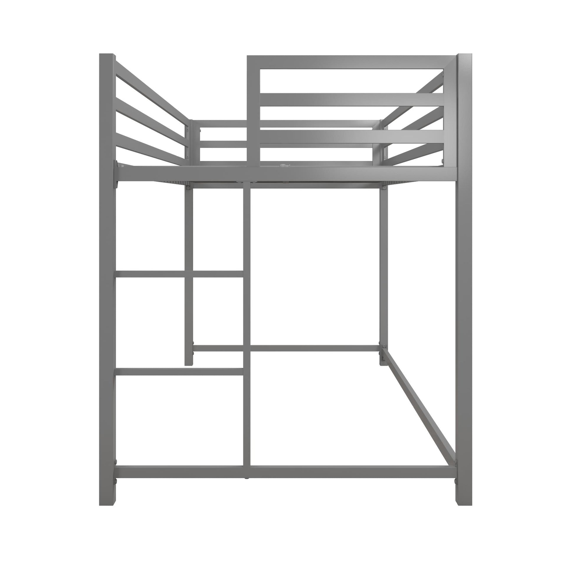 Miles Metal Junior Twin Loft Bed with Integrated Ladder - Silver - Twin